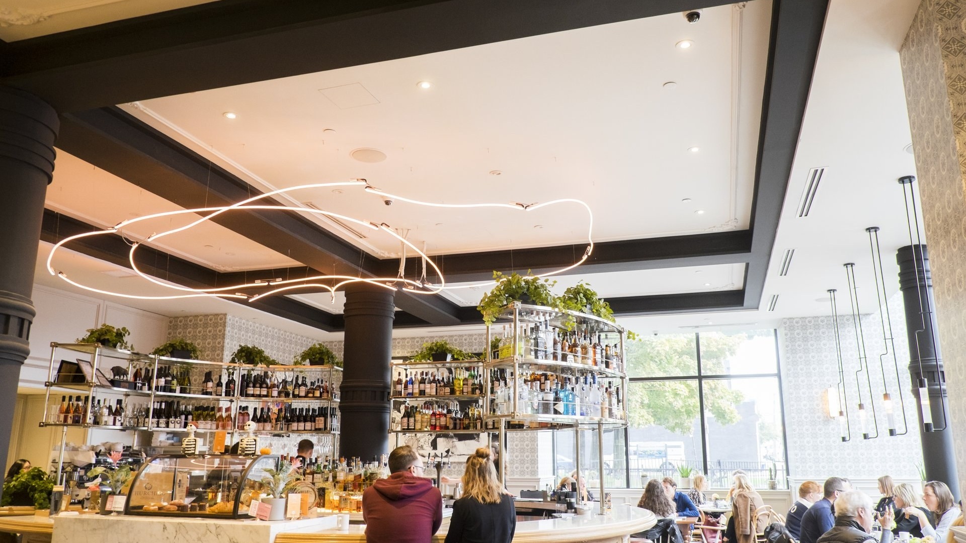 Broadview Hotel bar and seated guests daytime Food Drink Nightlife Image large