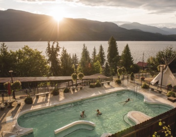 DBC Ainsworth Hot Springs Pool and Kootenay Lake Kari Medig